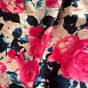 B Darlin Pink and Black Floral A-Line Skirt